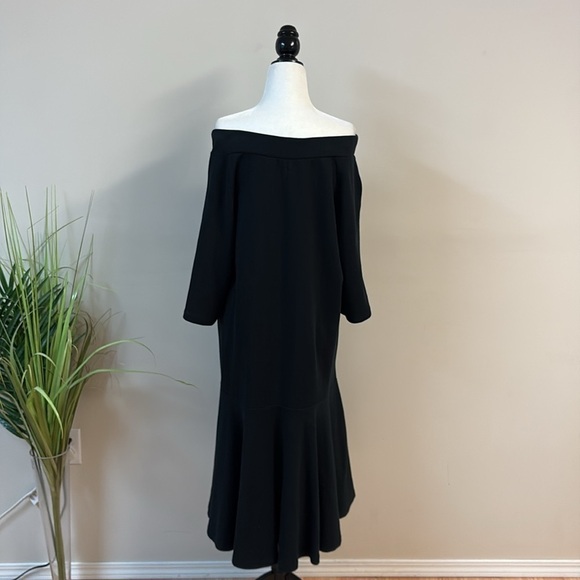 BNWT Oak + Fort Elegant Black Off-Shoulder Dress size M - Picture 3 of 6
